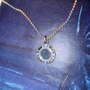 925 Sterling Silver and gold and rose gold lucky chip coin necklace